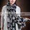 black rabbit hair long scarf shawl