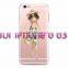 Fashion Girl Transparent Clear Soft Silicon TPU Gel Phone Case Cover for iPhone 6 6S Plus