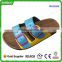 New style pu upper high heel flip flop wood grain eva wedge slippers