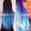 24" 100g/pc Black Mermaid Blue Synthetic Hair Jumbo Braid Ombre Color Jumbo Braiding Hair for Crochet Braids Twist Dreadlocks