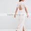 Summer newest elegant crochet embroided lady maxi dress fahsion with short sleeeve