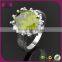 Lucky Stone Flower Ring Yellow Topaz Ring