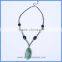 Wholesale Black Blue Agate Semi Precious Gemstone And Crystal Beads Pendant Necklace For Women GN-DQ026A