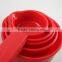 5 pcs red color plastic measuring cups set