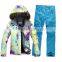 Custom colorfull crane ski suit for girl 2016
