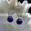 Lapis Butterfly Shaped Cabochon 925 Sterling Silver Earrings, Fashionable Bezel Earrings, Designer 925 Silver Earrings