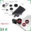 Hot Universal Clip 3 in 1 Lens Fish Eye Wide Angle Macro Fisheye Mobile Phone Lens For iPhone 6 5 5S 4 4S Samsung HTC Nokia