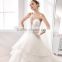 A31 2016 Romantic Cathedral Train Bridal Formal Party Gown with Big Ruffle Appliqued Bodice Organza Wedding Dress for Weddings