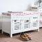 Home Furniture White Solid Wood Shoe Rack With Blind Doors