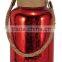 10'' Mercury Glass Jute Canister With 20 LED Battery Operated String Light