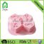 food grade 4 cups silicone bear& heart shape muffin pan cupcake mold DIY cake mould birthday party mold