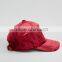 Factory High Quality OEM Red Women Metal Buckle Curved Custom Velvet Baseball Cap