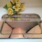 stainless steel square 304 food dinner serving tray with chinese crystal