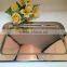stainless steel square 304 foof dinner serving tray with chinese crystal