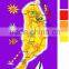 100% cotton 21 s *21s reactive printed map design beach towel for wholesale