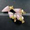 15x30mm water drop shape gold plated pink rose quartz power stone pendant charm DIY supplies 1850206