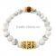 Urban Rock Stainles Steel Men Natural White Turquoise Stone Bracelet