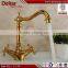 Faucets Bathroom Short Glod Color Faucet, Noble Style Glod Wash Basin Faucet, Copper Faucet Waterfall