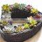 Handmade Wicker Basket Heart-shaped Retro Pastoral Desktop Simulation Flower Planting Pot Plants Meat Storage Basket