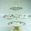 Gold electroplated cake stand ceramic stock cheap price