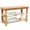 2 Tier Natural Bamboo Shoe Rack Bench Storage Organiser Holder 70 x 28 x 45cm