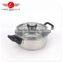 16-24cm 5pcs stainless steel cooking pot/ kitchen cookware set with glass lid