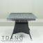 Pasadena Outdoor Wicker Dining Table with Wooden Top - Black K-D Dining Wicker Table