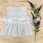Girls Linen Top Sky Blue Multi Stripe Toddler Babydoll Smock Shirt Baby Shirt