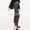 2017 OEM front zip marl stretch waist skinny leg trousers