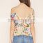 2016 guangzhou shandao oem service summer new design casual chiffon floral printing short sleeve women tank top