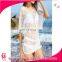 2016 Summer Women white or black lace See through Lace swim suit cover up