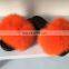Factory wholesale high quality fashion fox fur Slide Slippers /Sandals