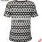 Acrylic Flat knitted sweater for women as stripe collar short sleeve polka dot T-shirt of latest design girls top