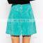 2016 Baiyimo custom ladies fashion A line mini skirt with zipper for young girls