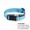Blue nylon dog collar pet LED flash collar with bell for dog