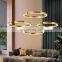 Wholesale shiny gold chandelier creative led pendant light for hotels high lumen hanging lamps acrylic hanging ceiling lights