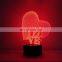 RGB touch black base 3d illusion bedroom usb art night light led desk table lamp