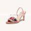 Women beautiful fashion fancy latest stylish design high heels pink color flower sandals shoes other color are available