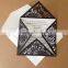 2015 Square Pockets Black White Die Cut Wedding Invitation Card