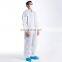 Disposable Isolation Coveralls, Front Zipper Elastic Wrists Ankles, Polypropylene PP Protective Coverall Dust-proof