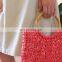 Hot Red Vintage Red Straw Bag Water Hyacinth Handle Bag WHolesale