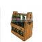 Wood Beer Carrier and Condiment Caddy with Attahed Bottle Opener