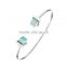 2016 Trending Products Square Gemstone Gold Silver Plated Cuff Bangle Bracelets