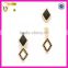 Top design sterling silver black onyx earring gold plated black cz ear jacket earrings