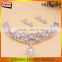 Euro-American wedding dance party white crystal diamond necklace and Stud Earring Set