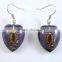 Handmade High Quality Round Selling Amber Stone Earrings
