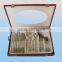 72pcs Mirror Polish Hotel Stainless Steel tableware set in wooden boxes with high quality and low price