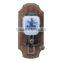 archaistic manual coffee grinder with wooden case