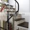 indoor stainless steel wood straight stairs with glass tread