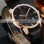 factory leather strap wrist watch fashion style with customzied logo clock